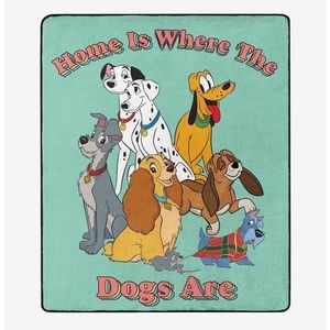 NWT Disney Dogs Home Is Where The Dogs Are Throw Blanket